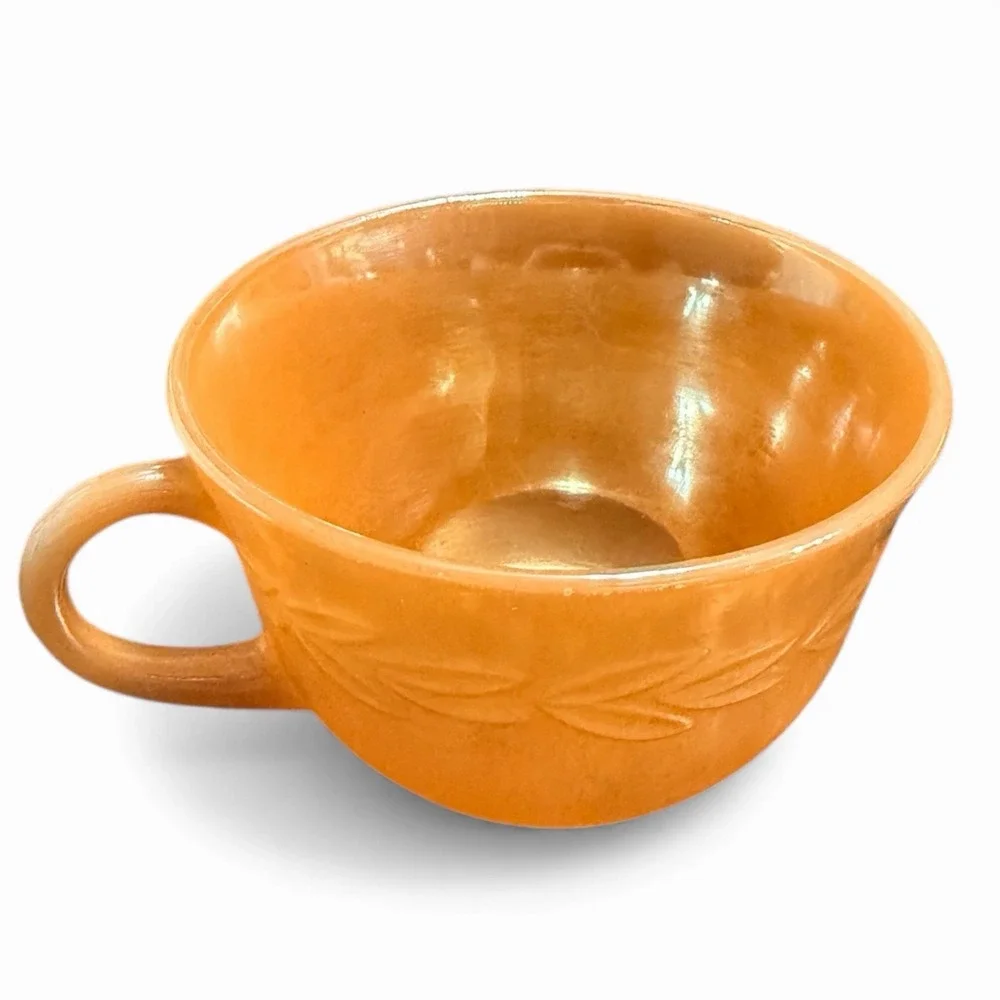Oven Fire‎ King Ware Teacup Peach Mother-of-Pearl
